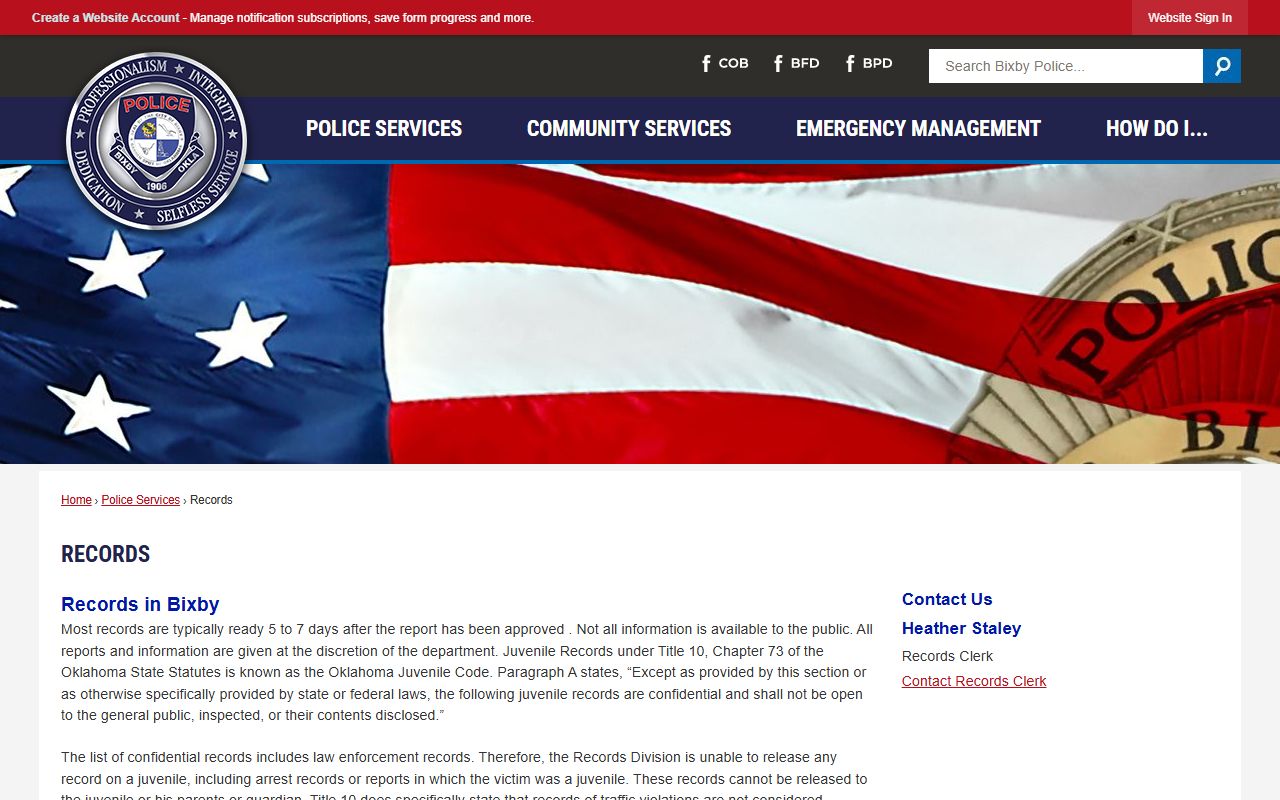 Bixby recent arrests police records page