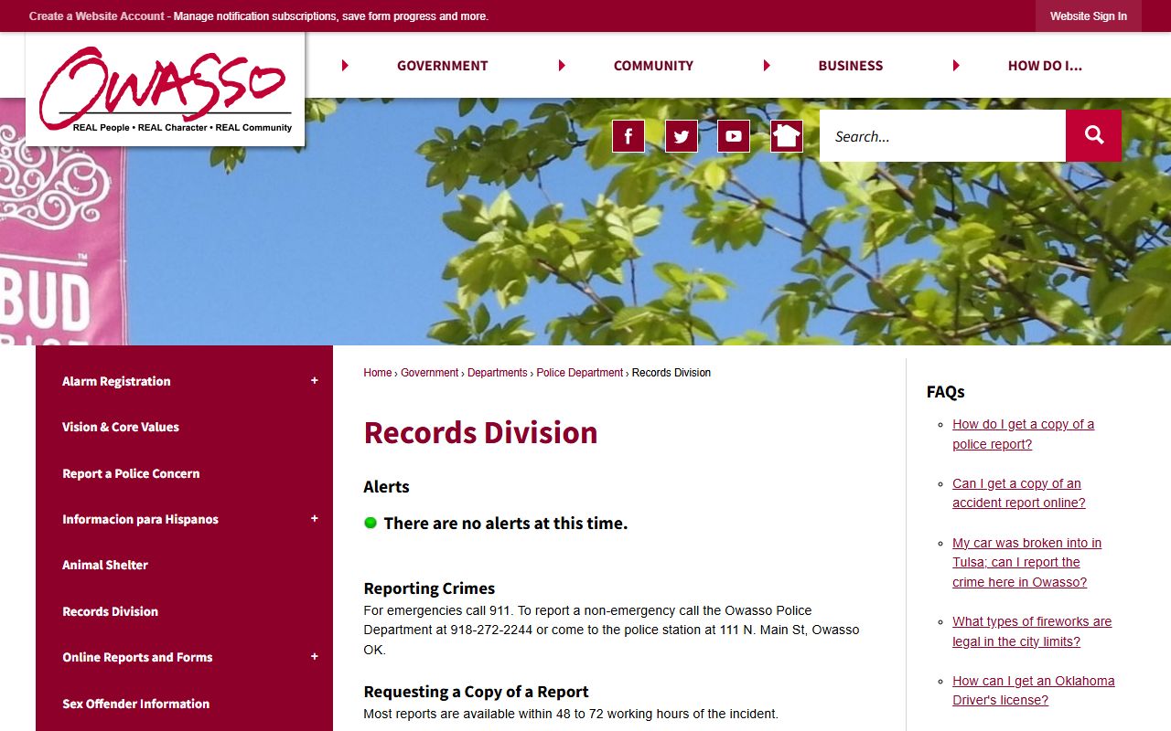 Owasso recent arrests records division