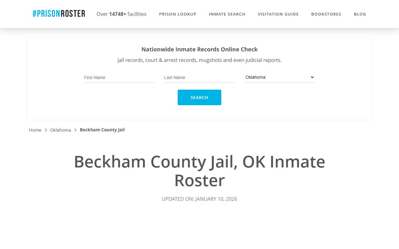 PrisonRoster Beckham County jail listing Beckham County Recent Arrests