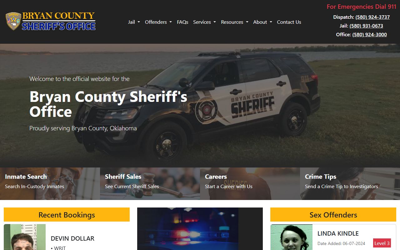 Bryan County Sheriff's Office website Bryan County Recent Arrests