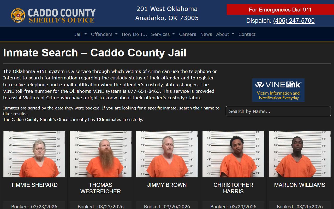 Caddo County Sheriff inmate search page Caddo County Recent Arrests