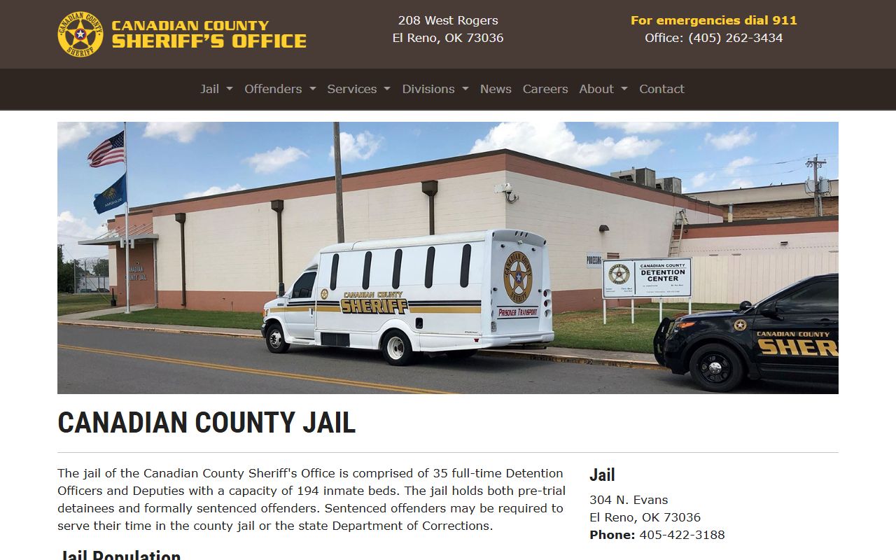 Canadian County jail information page Canadian County Recent Arrests