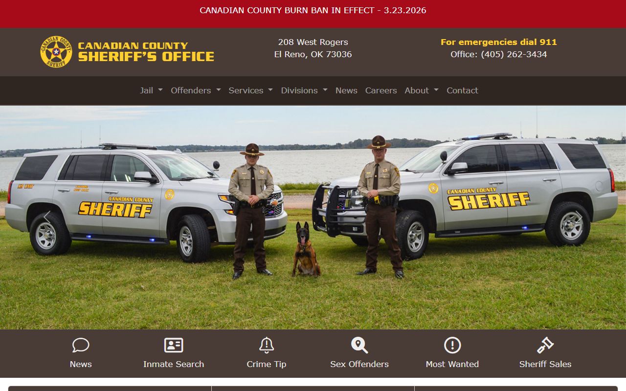 Canadian County Sheriff website Canadian County Recent Arrests
