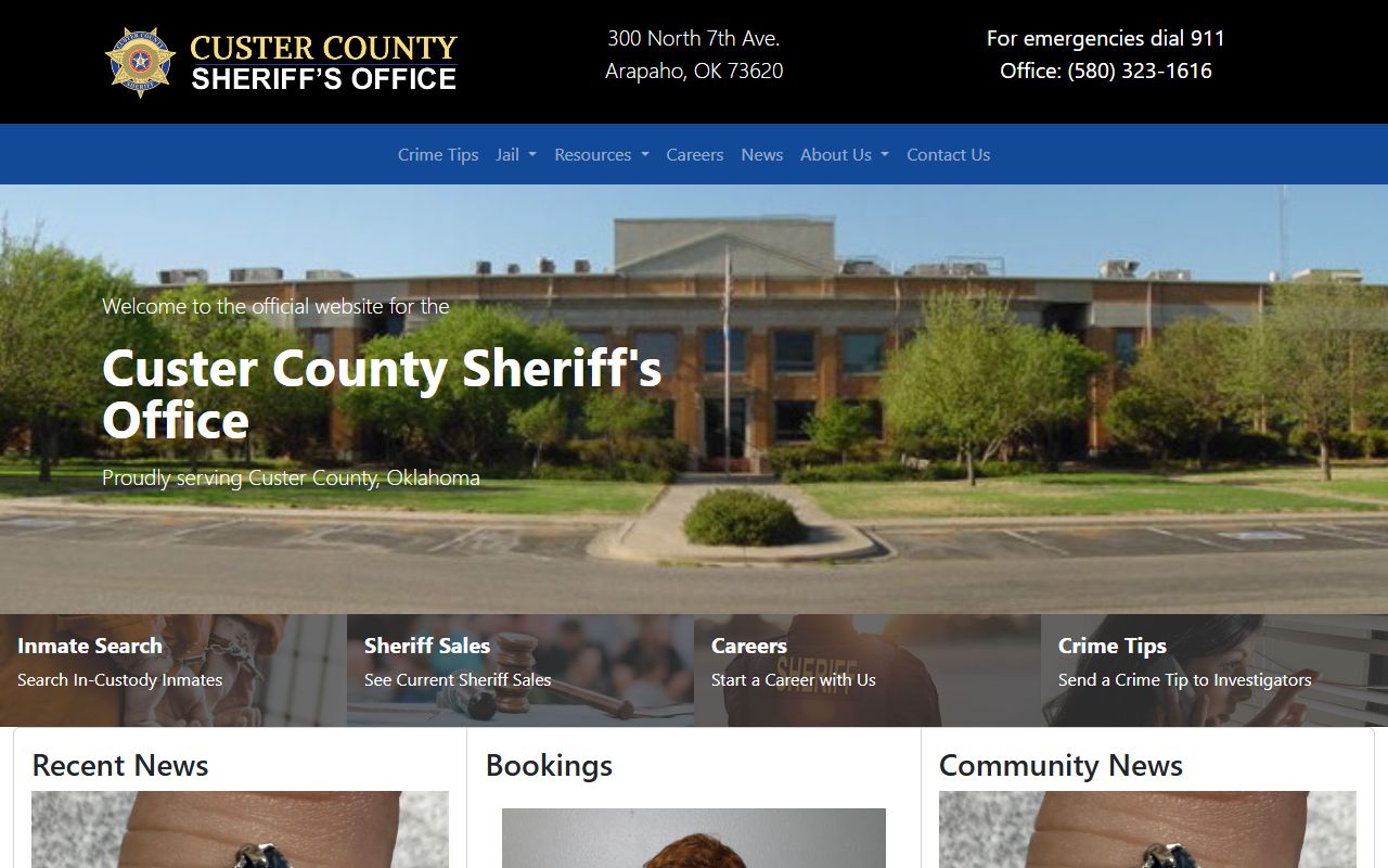 Custer County Sheriff website Custer County Recent Arrests