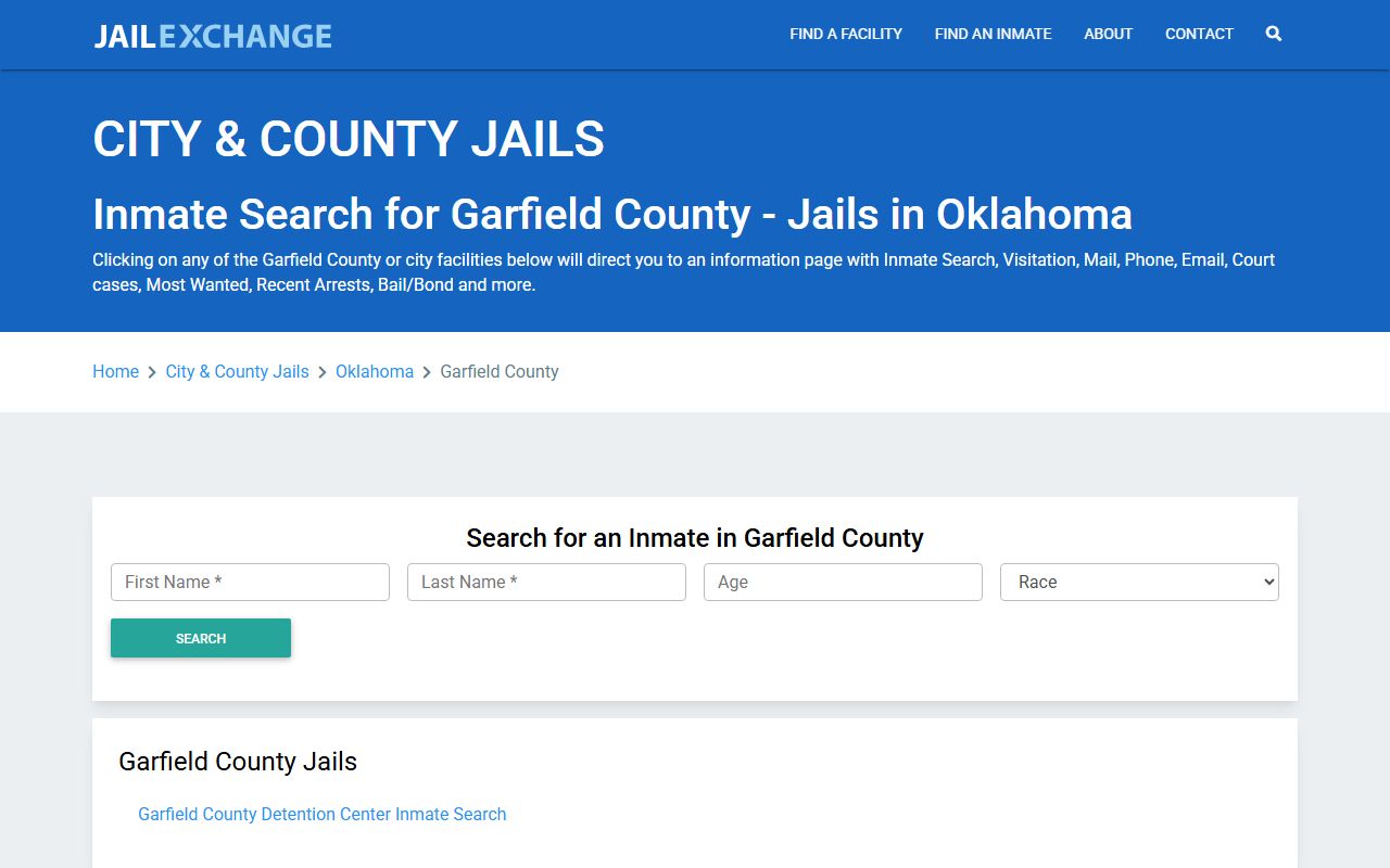 JailExchange Garfield County jail listing Garfield County Recent Arrests