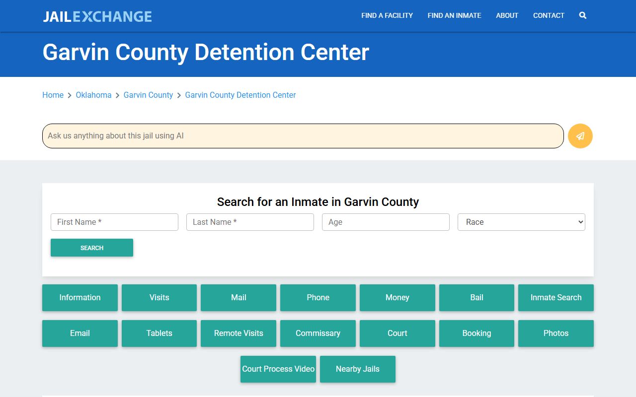 JailExchange Garvin County jail directory Garvin County Recent Arrests