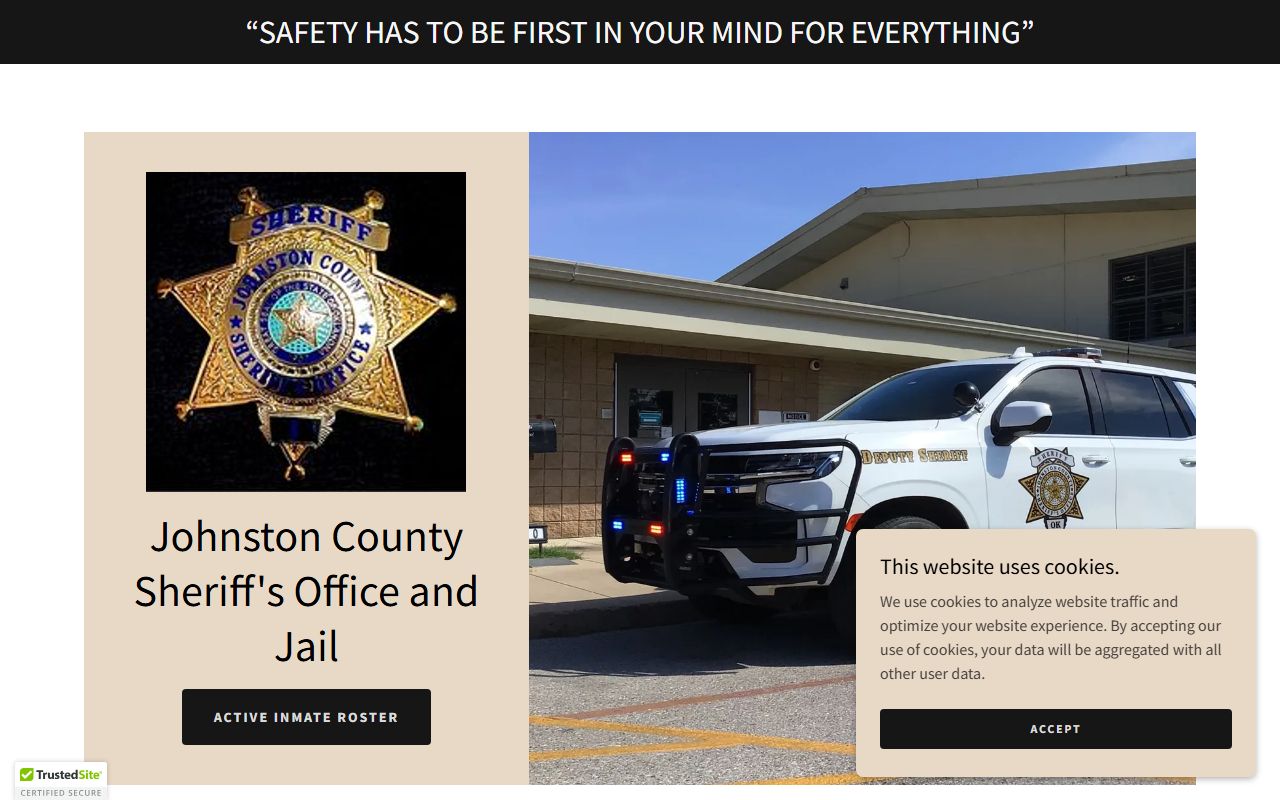 Johnston County Sheriff Office website Tishomingo Oklahoma