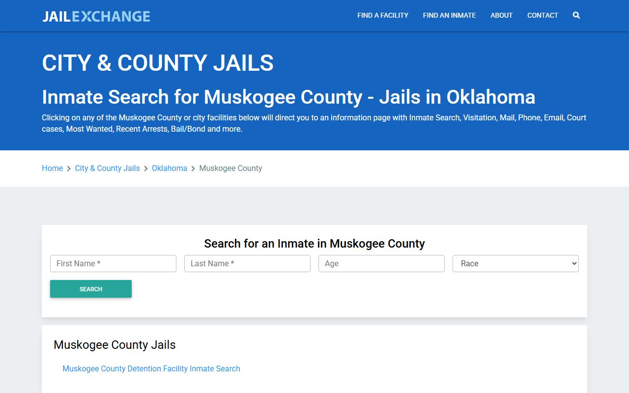 Muskogee County recent arrests jail exchange listing