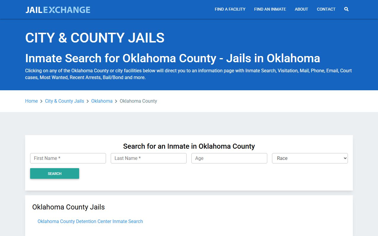 Oklahoma County recent arrests jail exchange