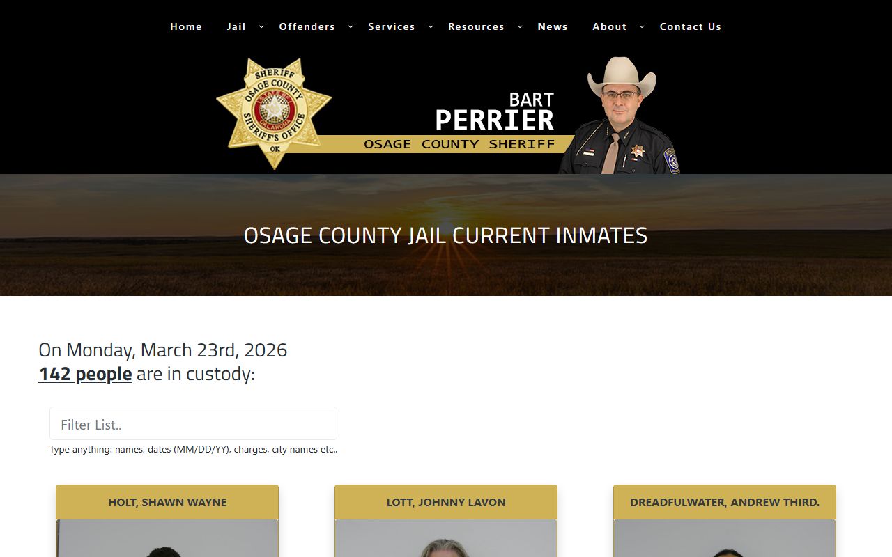 Osage County recent arrests current inmates page