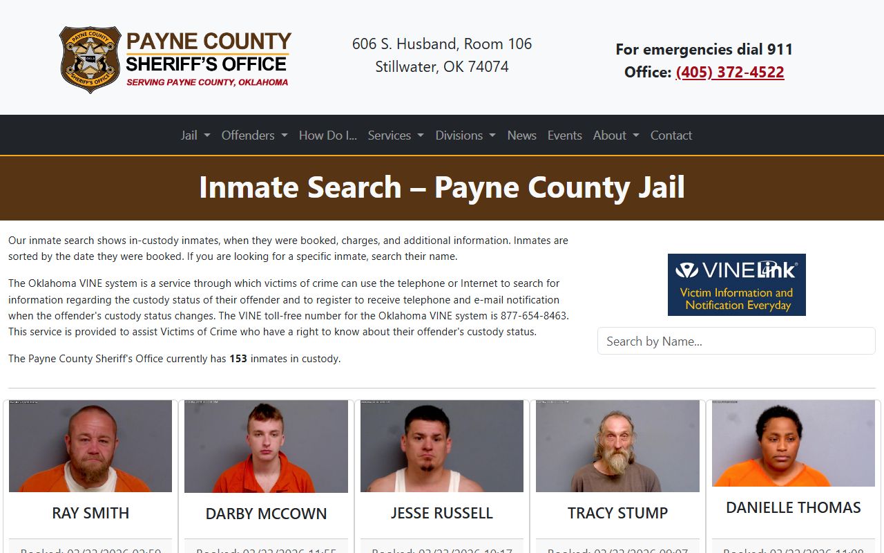 Payne County recent arrests inmate search portal