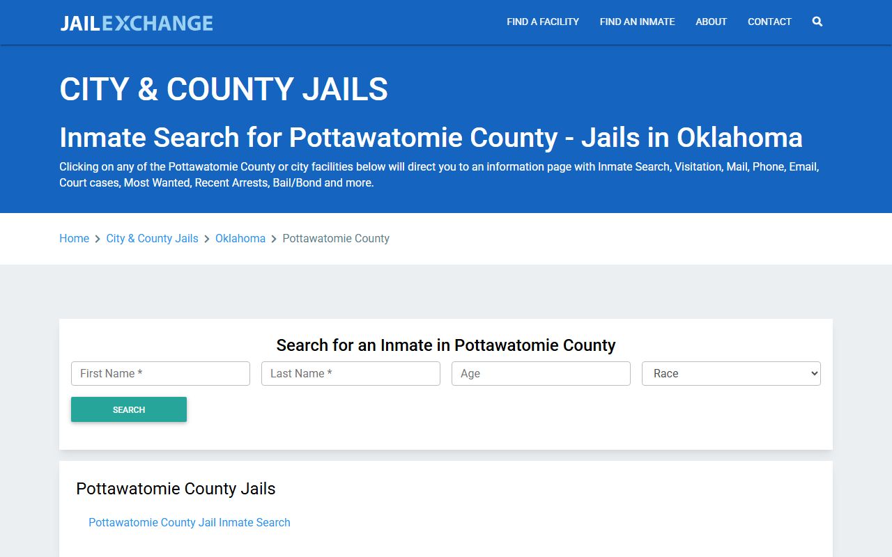 Pottawatomie County recent arrests JailExchange listing