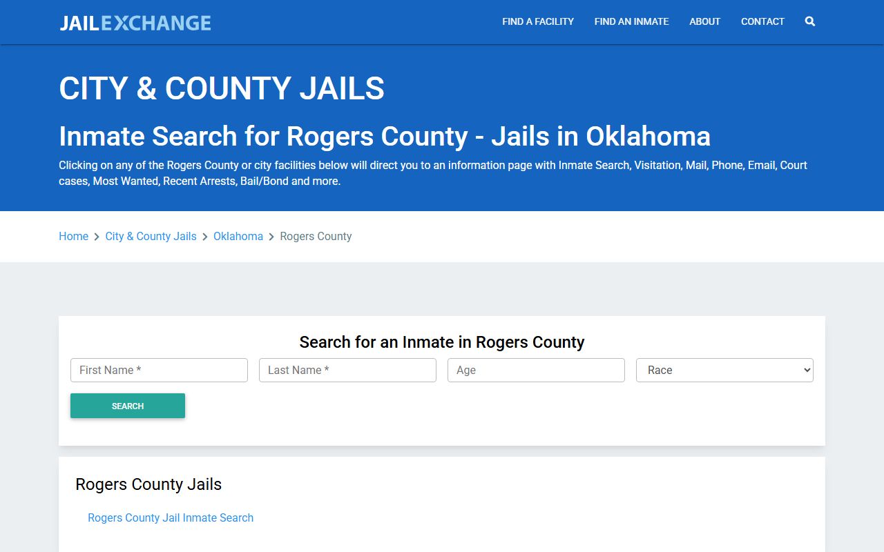 Rogers County recent arrests JailExchange listing