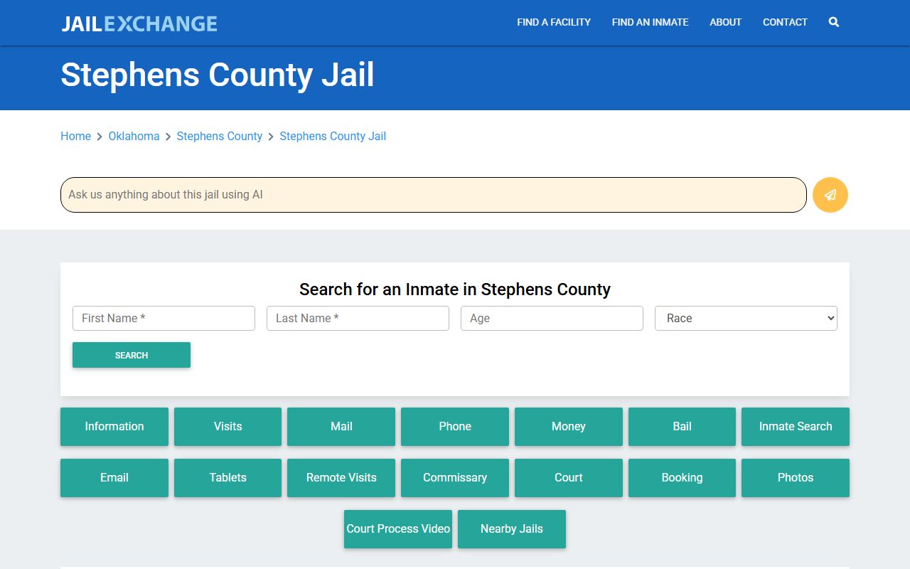 Stephens County recent arrests JailExchange listing