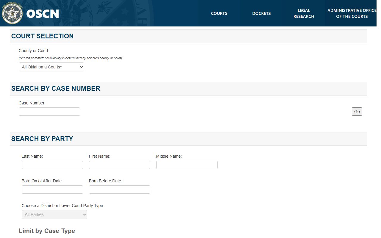 Oklahoma State Courts Network Recent Arrests